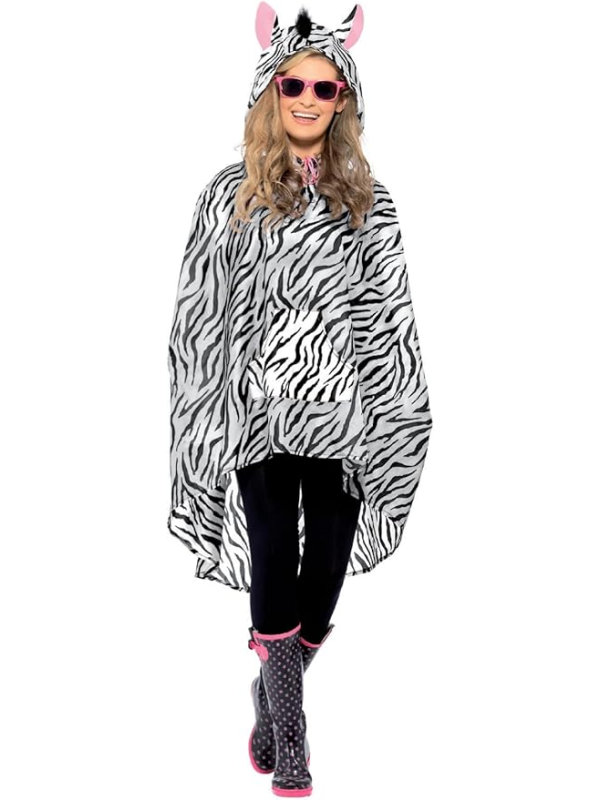 Poncho party imperméable zèbre
