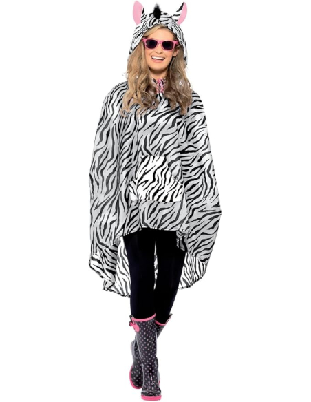 Poncho party imperméable zèbre