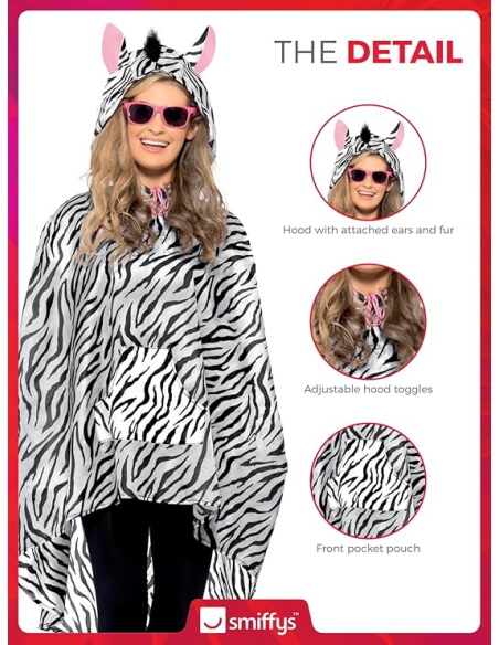 Poncho party imperméable zèbre