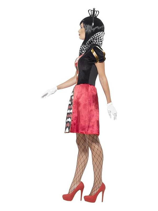 Déguisement Reine de coeur (robe, couronne et gants)