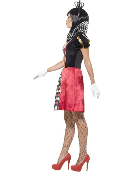 Déguisement Reine de coeur (robe, couronne et gants)