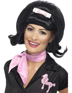 Perruque femme années 50 noire