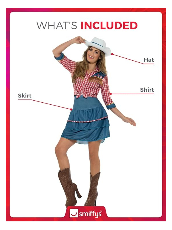 Déguisement cowgirl adulte (jupe, chemise et chapeau)