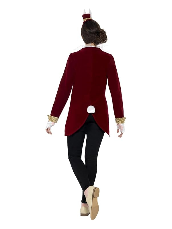Costume lapine classique bordeaux (veste queue de pie, col, gants et bandeau)