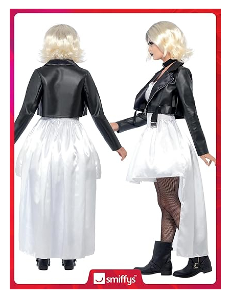 Costume mariée de Chucky (veste, robe et ras-de-cou)