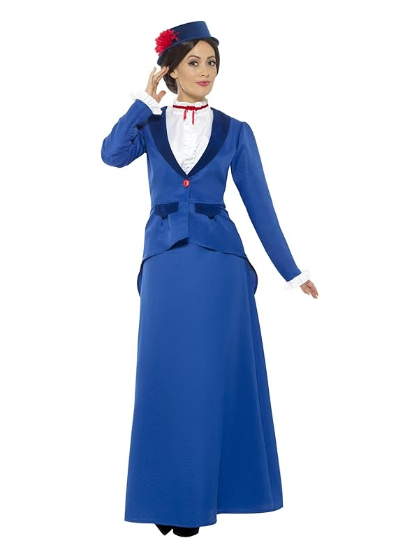 Déguisement nounou anglaise adulte (robe et chapeau)