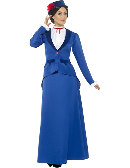 Déguisement nounou anglaise adulte (robe et chapeau)