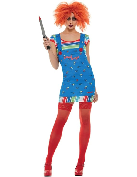 Déguisement de Chucky, Bleu - Femme (T-Shirt et robe)