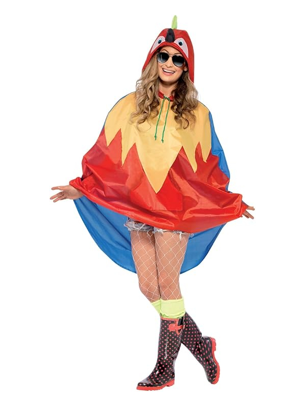 Poncho party imperméable perroquet