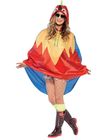 Poncho party imperméable perroquet