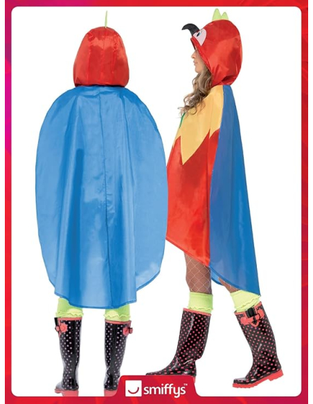 Poncho party imperméable perroquet