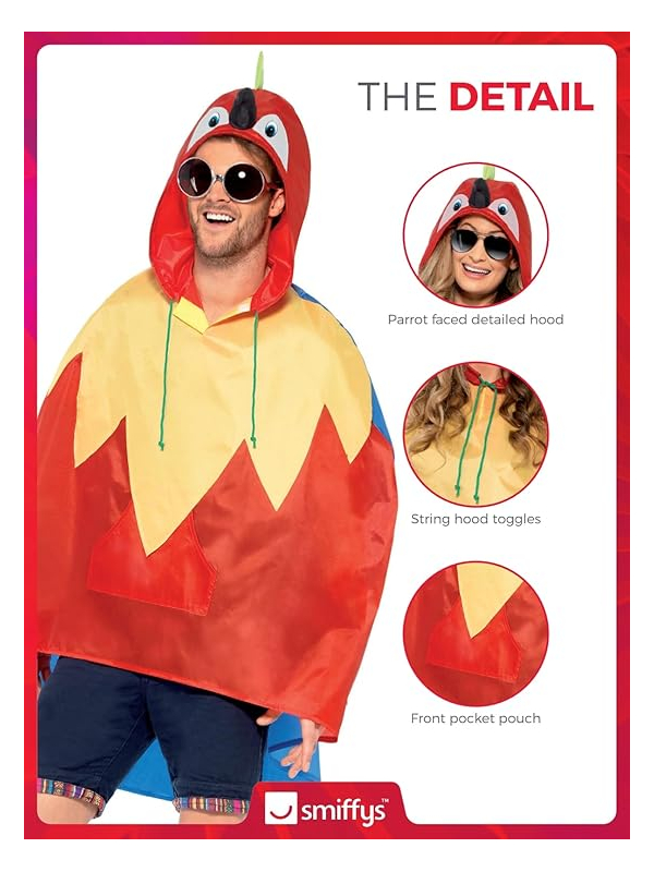 Poncho party imperméable perroquet