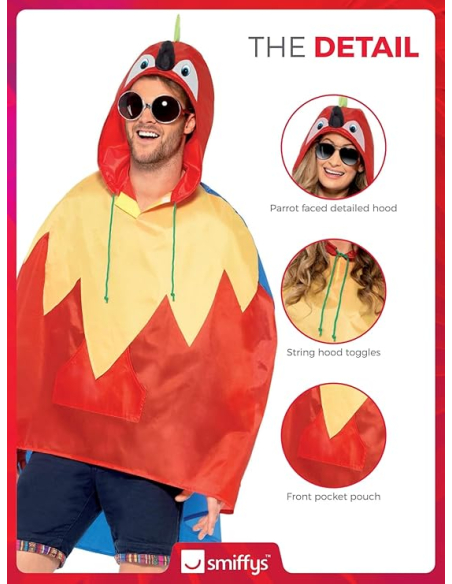 Poncho party imperméable perroquet