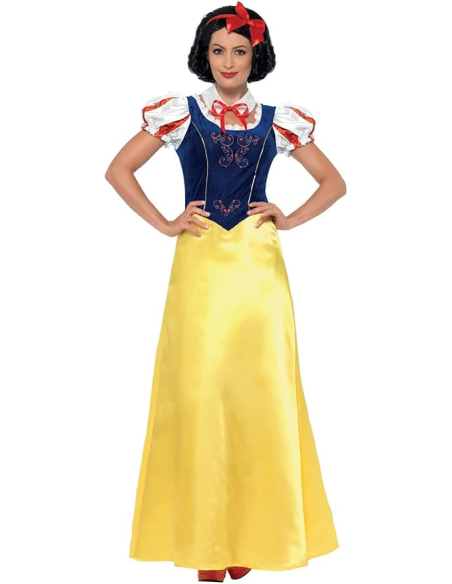 Déguisement Blanche-Neige femme (robe, col et bandeau cheveux)