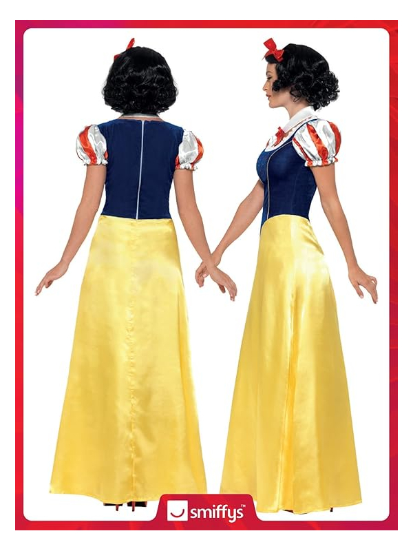 Déguisement Blanche-Neige femme (robe, col et bandeau cheveux)