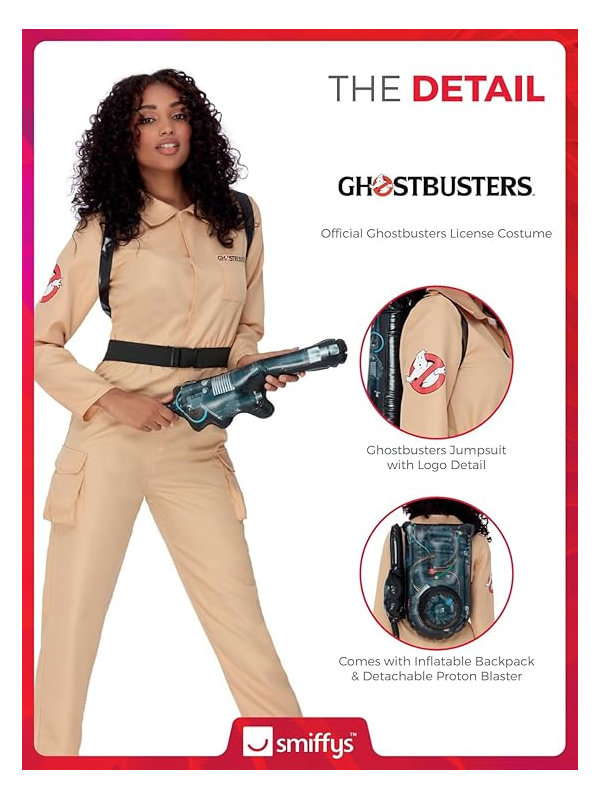 Déguisement Ghostbusters femme, Combinaison et sac à dos gonflable
