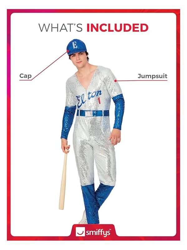 Déguisement Elton John Baseball (combinaison et casquette)