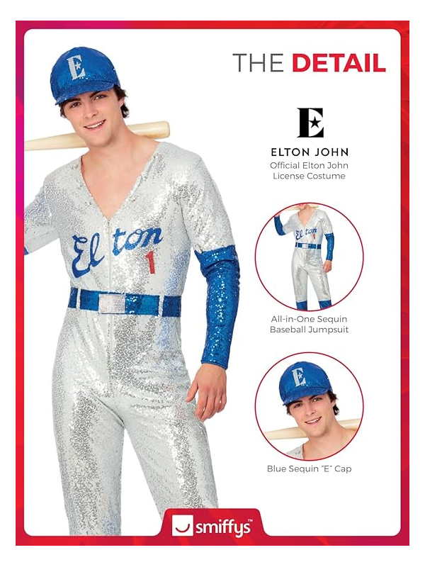 Déguisement Elton John Baseball (combinaison et casquette)