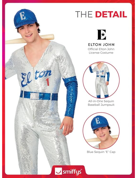 Déguisement Elton John Baseball (combinaison et casquette)