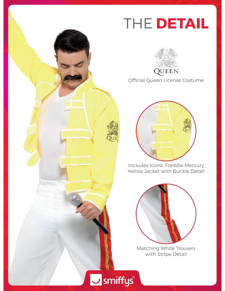 Déguisement Freddie Mercury Queen Licence Homme (veste, pantalon)
