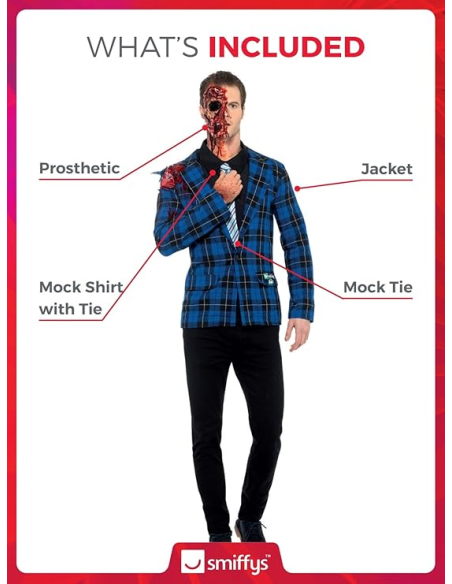 Déguisement licence Gustavo Frings Breaking Bad (veste, fausse chemise, cravate et prothèse)