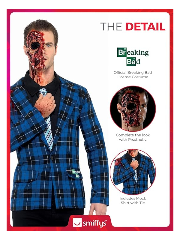 Déguisement licence Gustavo Frings Breaking Bad (veste, fausse chemise, cravate et prothèse)