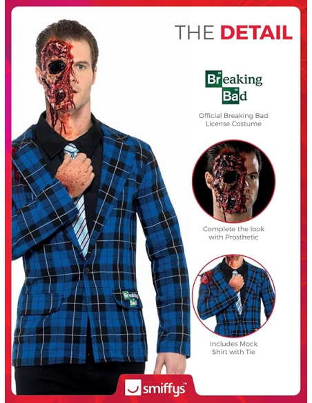 Déguisement licence Gustavo Frings Breaking Bad (veste, fausse chemise, cravate et prothèse)