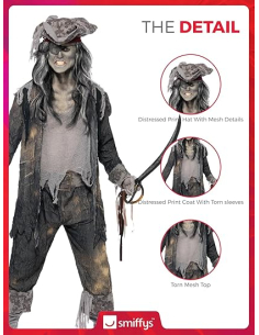 Costume De Pirate Homme 7 Pièces SERTAS | Pour Halloween, Carnaval, Fêtes Déguisées | Complet Avec Accessoires