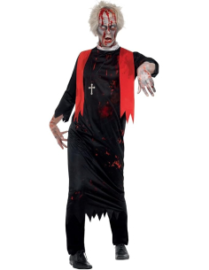 Déguisement prêtre zombie homme pour Halloween toutes vues 2