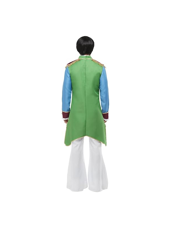 Veste de fête, Vert et violet, avec bordures fantaisie dorées