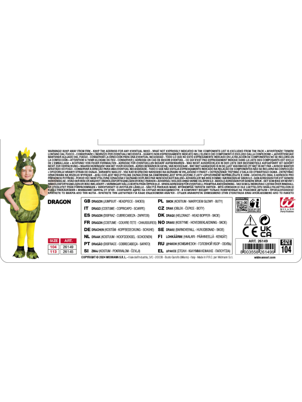 Déguisement Dragon Enfant - Adorable et Parfait pour Carnaval et Anniversaires