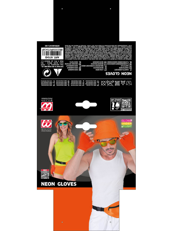 Mitaines orange fluo Top années 80