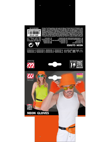 Mitaines orange fluo Top années 80