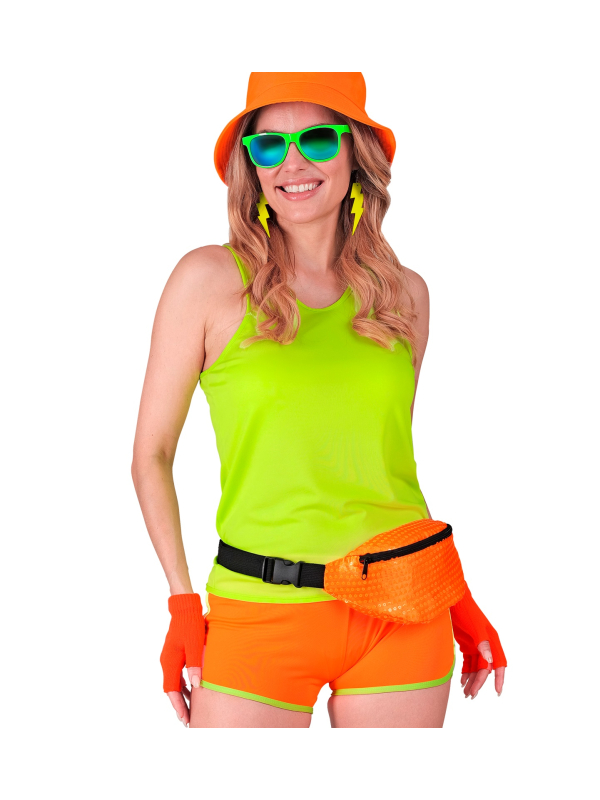 Mitaines orange fluo Top années 80