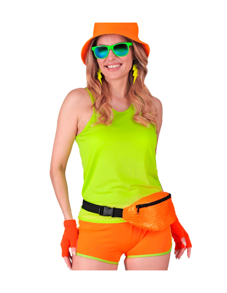 Mitaines orange fluo Top années 80