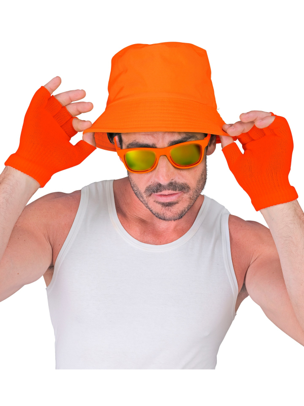 Mitaines orange fluo Top années 80