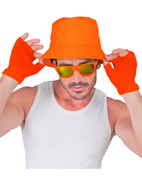 Mitaines orange fluo Top années 80