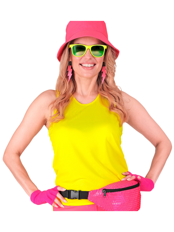 Mitaines Rose Fluo pour Adulte - Gants Sans Doigts Tendance
