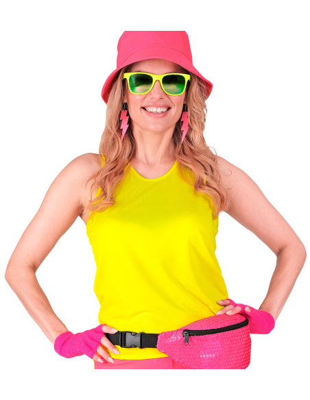 Mitaines Rose Fluo pour Adulte - Gants Sans Doigts Tendance