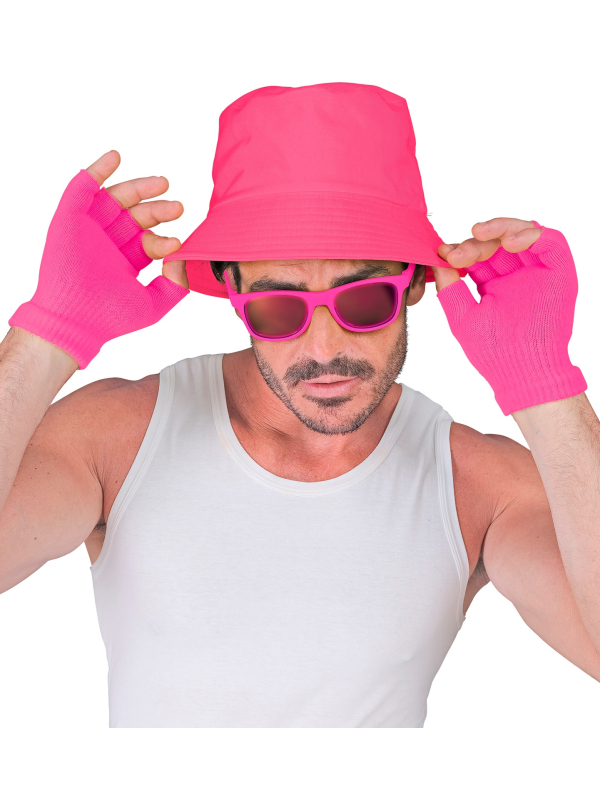 Mitaines Rose Fluo pour Adulte - Gants Sans Doigts Tendance