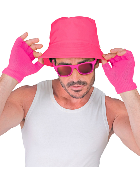 Mitaines Rose Fluo pour Adulte - Gants Sans Doigts Tendance