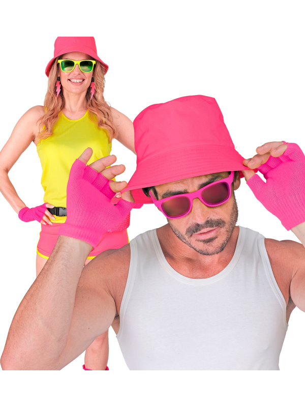 Mitaines Rose Fluo pour Adulte - Gants Sans Doigts Tendance