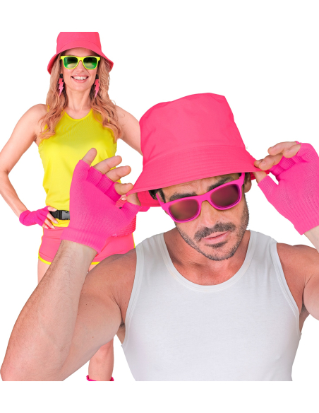 Mitaines Rose Fluo pour Adulte - Gants Sans Doigts Tendance