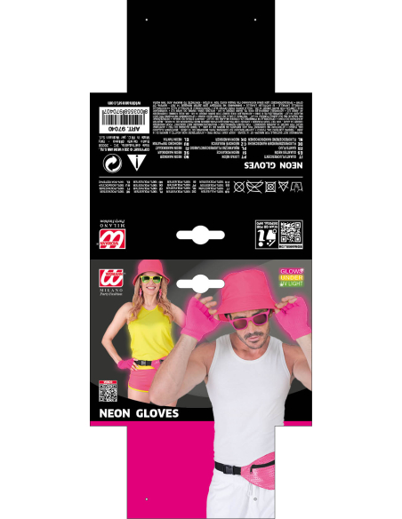 Mitaines Rose Fluo pour Adulte - Gants Sans Doigts Tendance