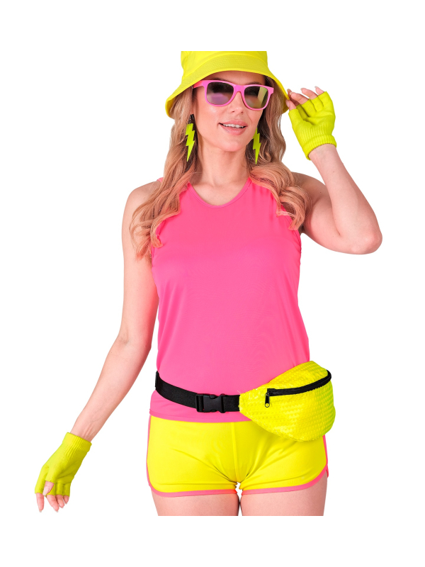 Mitaines Jaunes Fluo pour Adulte - Gants Sans Doigts Ultra Tendance