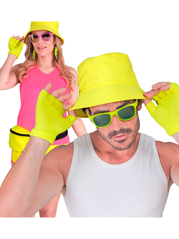 Mitaines Jaunes Fluo pour Adulte - Gants Sans Doigts Ultra Tendance