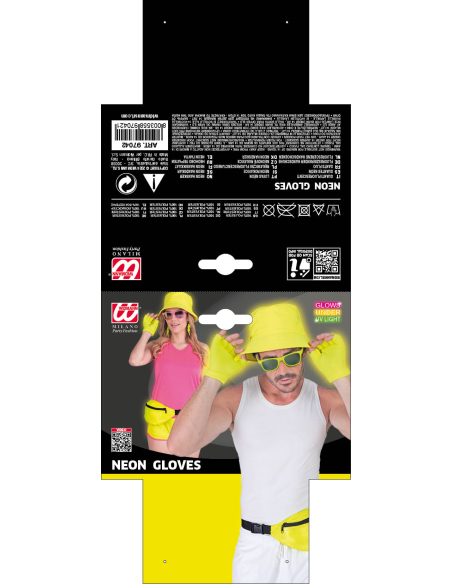 Mitaines Jaunes Fluo pour Adulte - Gants Sans Doigts Ultra Tendance