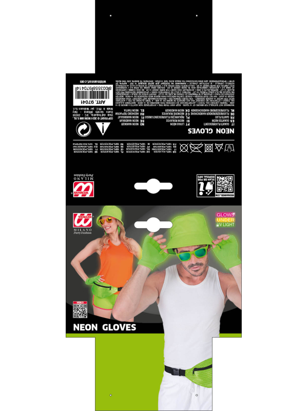 Gants Sans Doigts Vert Fluo - L'Accessoire Flashy pour Soirée Années 80