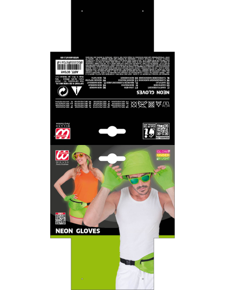 Gants Sans Doigts Vert Fluo - L'Accessoire Flashy pour Soirée Années 80