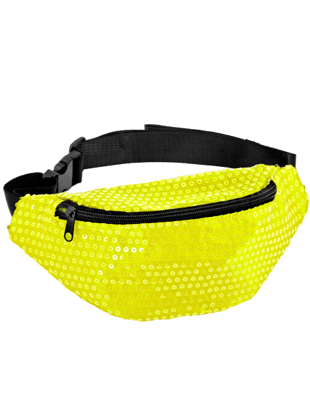 Banane Jaune Fluo à Sequins - Le Sac Fun et Tendance des Années 80